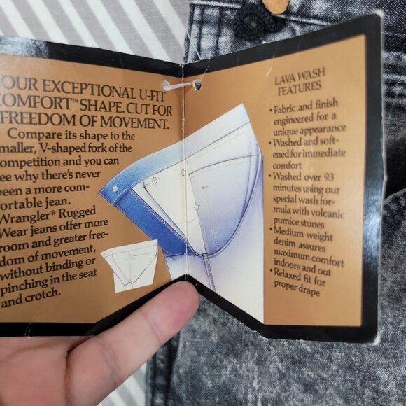 NEW VTG 80s 90s Mens Wrangler Jeans Lava Acid Wash 42x32 40x33 Deadstock Rugged - Picture 9 of 9